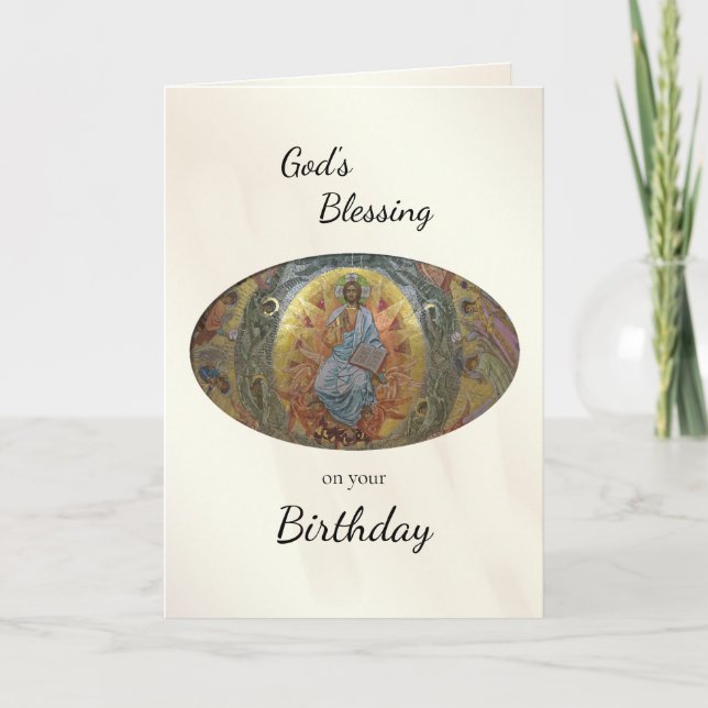 Tarjeta Cumpleaños con la bendición de Dios Cristiano Orto (Anverso)