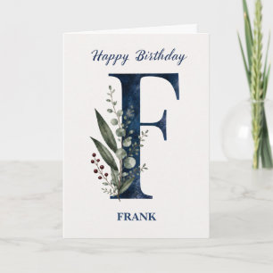Tarjeta Cumpleaños con la letra F para él Nombre personali