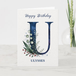 Tarjeta Cumpleaños con la letra U para él Nombre personali
