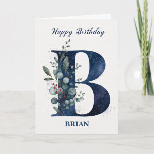 Tarjeta Cumpleaños con letra B para él Nombre personalizad
