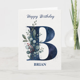 Tarjeta Cumpleaños con letra B para él Nombre personalizad