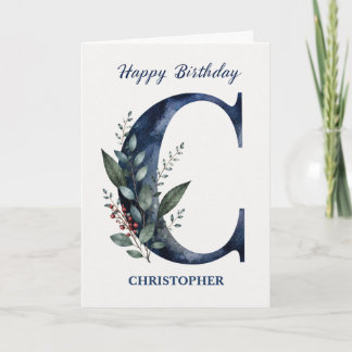 Tarjeta Cumpleaños con letra C para él personalizado nombr