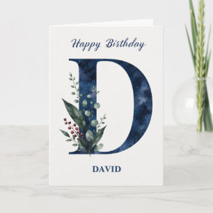 Tarjeta Cumpleaños con letra D para él personalizado nombr