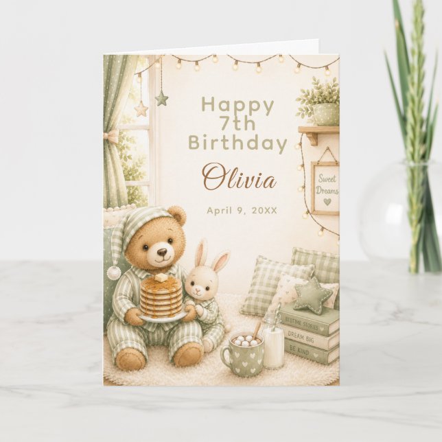 Tarjeta Cumpleaños con Pijama Acogedor (Anverso)