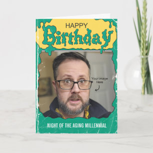 Tarjeta Cumpleaños con portada de libro de terror personal