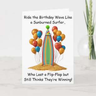 Tarjeta Cumpleaños con Risas y Diversión en la Playa con S