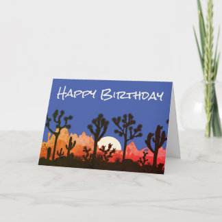 Tarjeta Cumpleaños con tema Cactus Western Southwestern