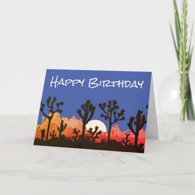 Tarjeta Cumpleaños con tema Cactus Western Southwestern (Anverso)