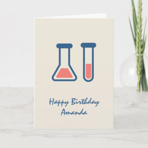 Tarjeta Cumpleaños con tema de ciencia de vaso de precipit