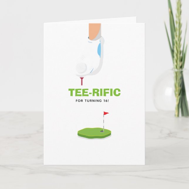 Tarjeta Cumpleaños con tema de golf (Anverso)