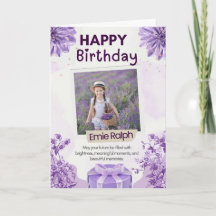 Cumpleaños con tema púrpura