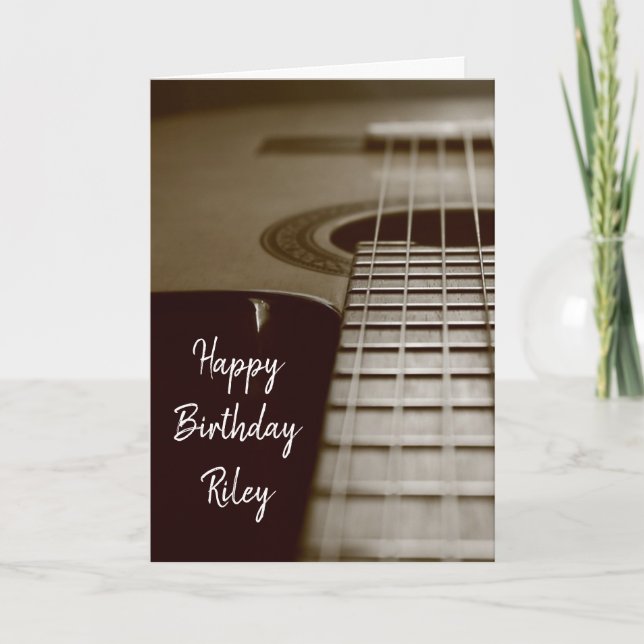 Tarjeta Cumpleaños con temas de guitarra (Anverso)