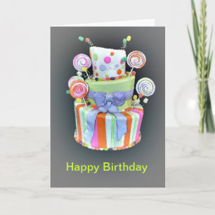 Tarjeta Cumpleaños con un fabuloso pastel