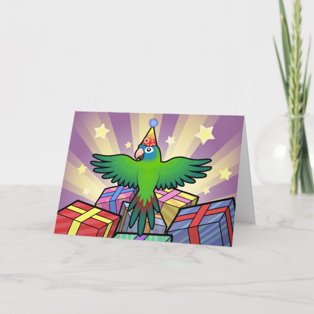 Tarjeta Cumpleaños Conure/Lorikeet/loro (Anverso)