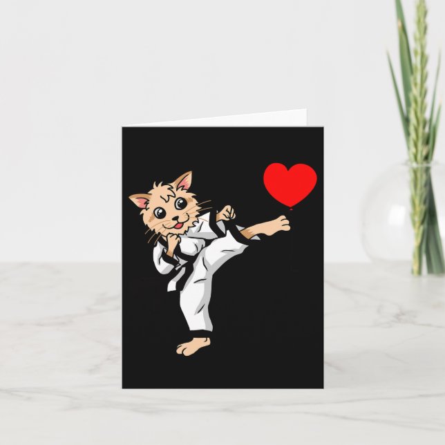 Tarjeta Cumpleaños Corazón Felicitación de Cumpleaños Gato (Anverso)
