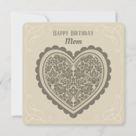 Tarjeta Cumpleaños Corazón floral elegante para seres quer