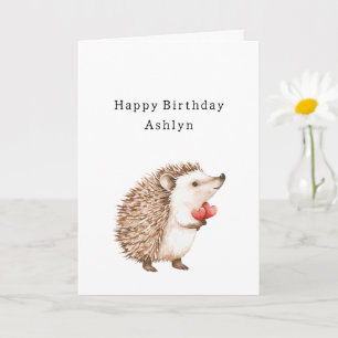 Tarjeta Cumpleaños Corazones Erizo Lindo