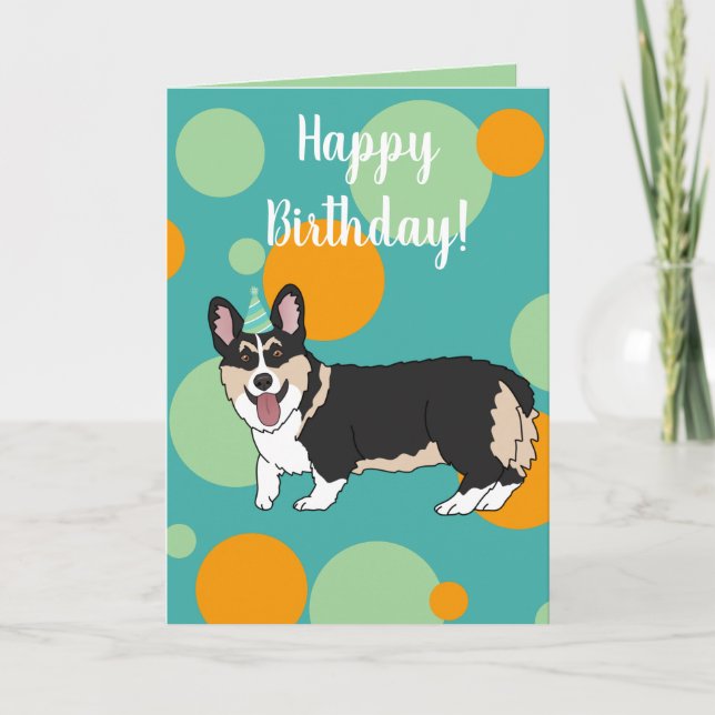 Tarjeta Cumpleaños Corgi (Anverso)
