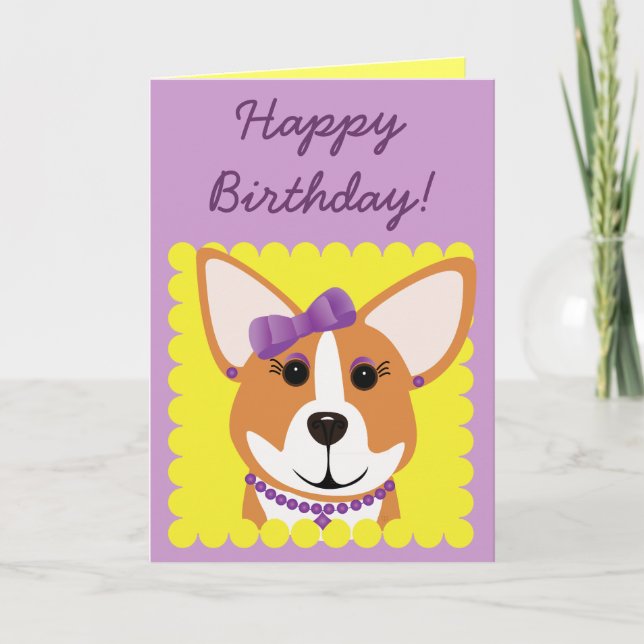 Tarjeta Cumpleaños! Corgi Lady (Anverso)