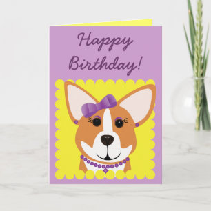 Tarjeta Cumpleaños! Corgi Lady