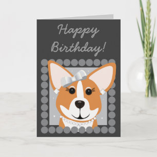 Tarjeta Cumpleaños! Corgi Lady Gray