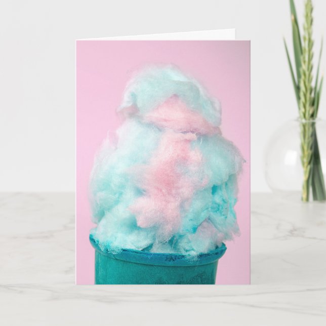 Tarjeta Cumpleaños Cotton Candy Cone (Anverso)