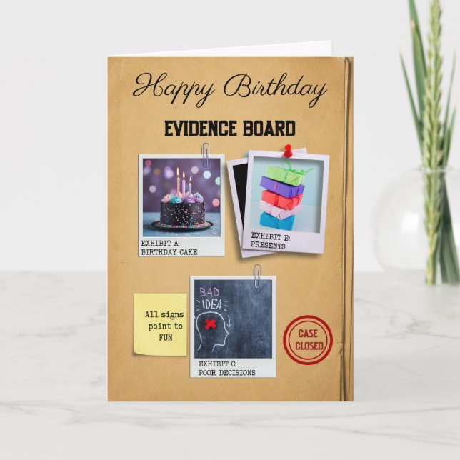 Tarjeta cumpleaños crimen fan  (Anverso)