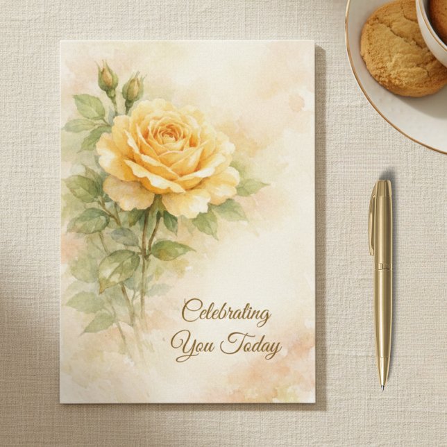 Tarjeta Cumpleaños cristiano de rosa amarilla (Subido por el creador)