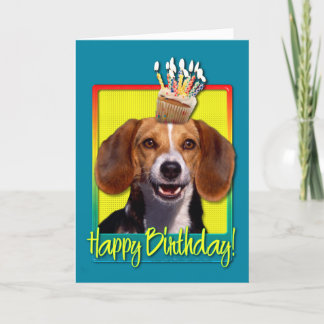 Tarjeta Cumpleaños Cupcake Beagle
