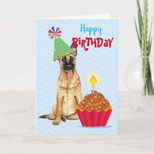 Tarjeta Cumpleaños Cupcake Malinois