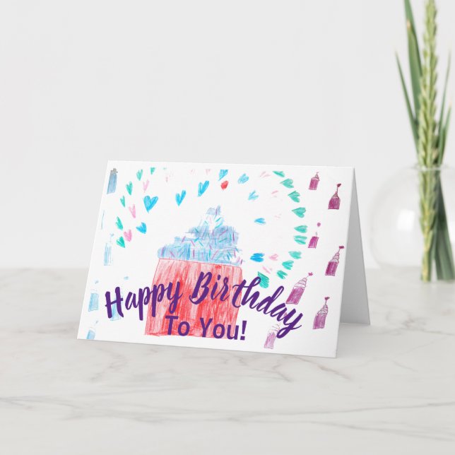 Tarjeta Cumpleaños - Cupcake Surprise - Blank - Matte (Anverso)