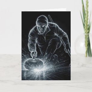 Tarjeta Cumpleaños Curling Neon Deportivo con Energía Diná