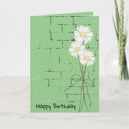 Tarjeta Cumpleaños Daisy Bouquet en ladrillo
