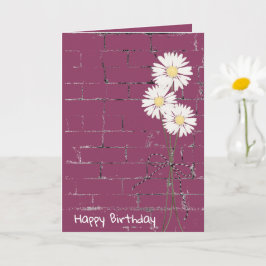 Tarjeta Cumpleaños Daisy Bouquet en ladrillo