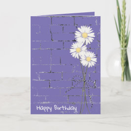 Tarjeta Cumpleaños Daisy Bouquet en ladrillo