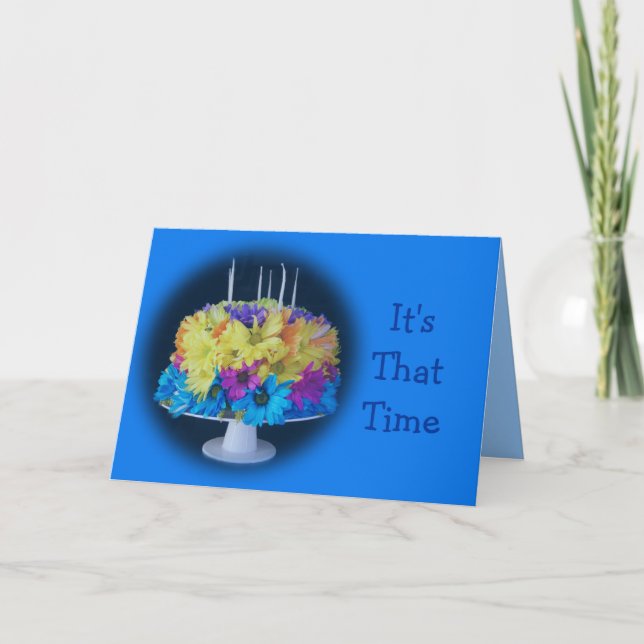 Tarjeta Cumpleaños Daisy Cake - personalizar (Anverso)