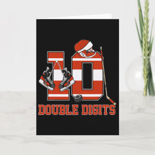 Tarjeta Cumpleaños de 10 años Dobles Dígitos Hockey 10º Cu