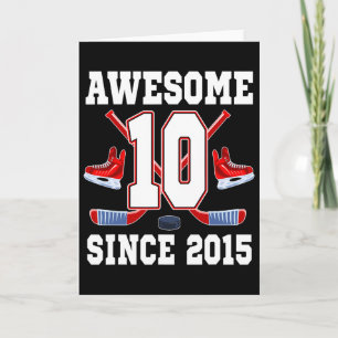 Tarjeta Cumpleaños de 10 años tema de hockey sobre hielo I