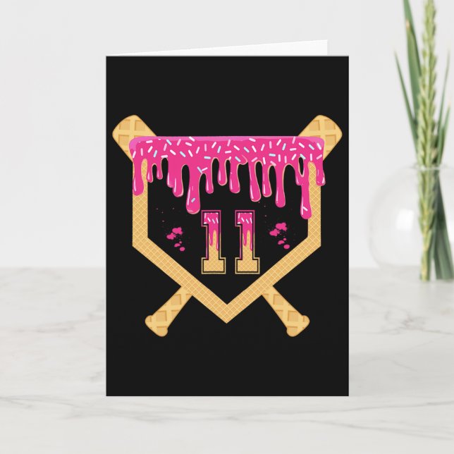 Tarjeta Cumpleaños de 11 años Bysebyll Drip de cumpleaños  (Anverso)