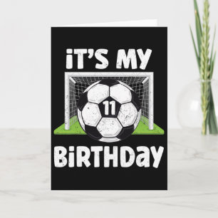 Tarjeta Cumpleaños de 11 años jugador de fútbol regalo niñ