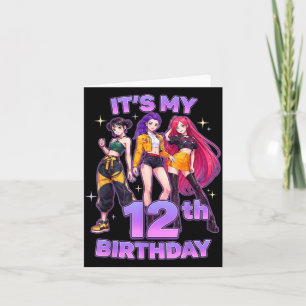 Tarjeta Cumpleaños de 12 años K pop Niñas Cumpleaños 12 Ni