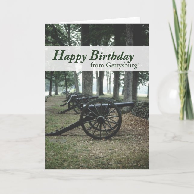 Tarjeta Cumpleaños de 2676 canones de Gettysburg (Anverso)