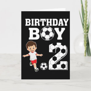 Tarjeta Cumpleaños de 2 años niño amante del fútbol fiesta