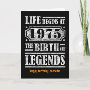 Tarjeta Cumpleaños De 50 Años 1975 Nacimiento De Leyenda C