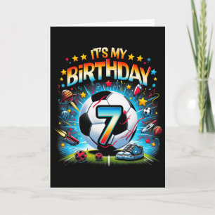 Tarjeta Cumpleaños de 7 años de niños fútbol niños 7 años
