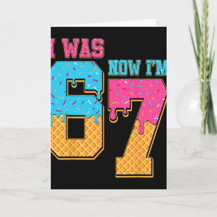 Tarjeta Cumpleaños de 7 Años Era 6 Ahora Soy 7 Drip 67 Mem