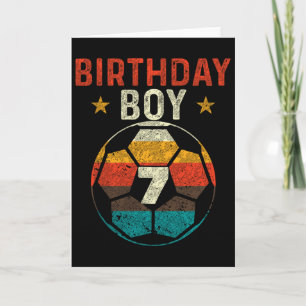 Tarjeta Cumpleaños de 7 años niño amante del fútbol 7 años
