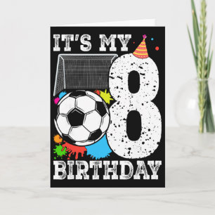 Tarjeta Cumpleaños de 8 años jugador de fútbol infantil cu