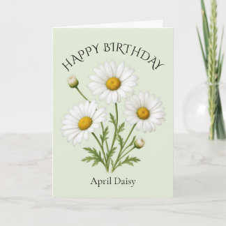 Tarjeta Cumpleaños de Abril Daisy