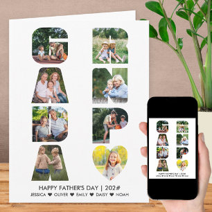 Tarjeta Cumpleaños de Abuelo Collage de Fotos con Letras R